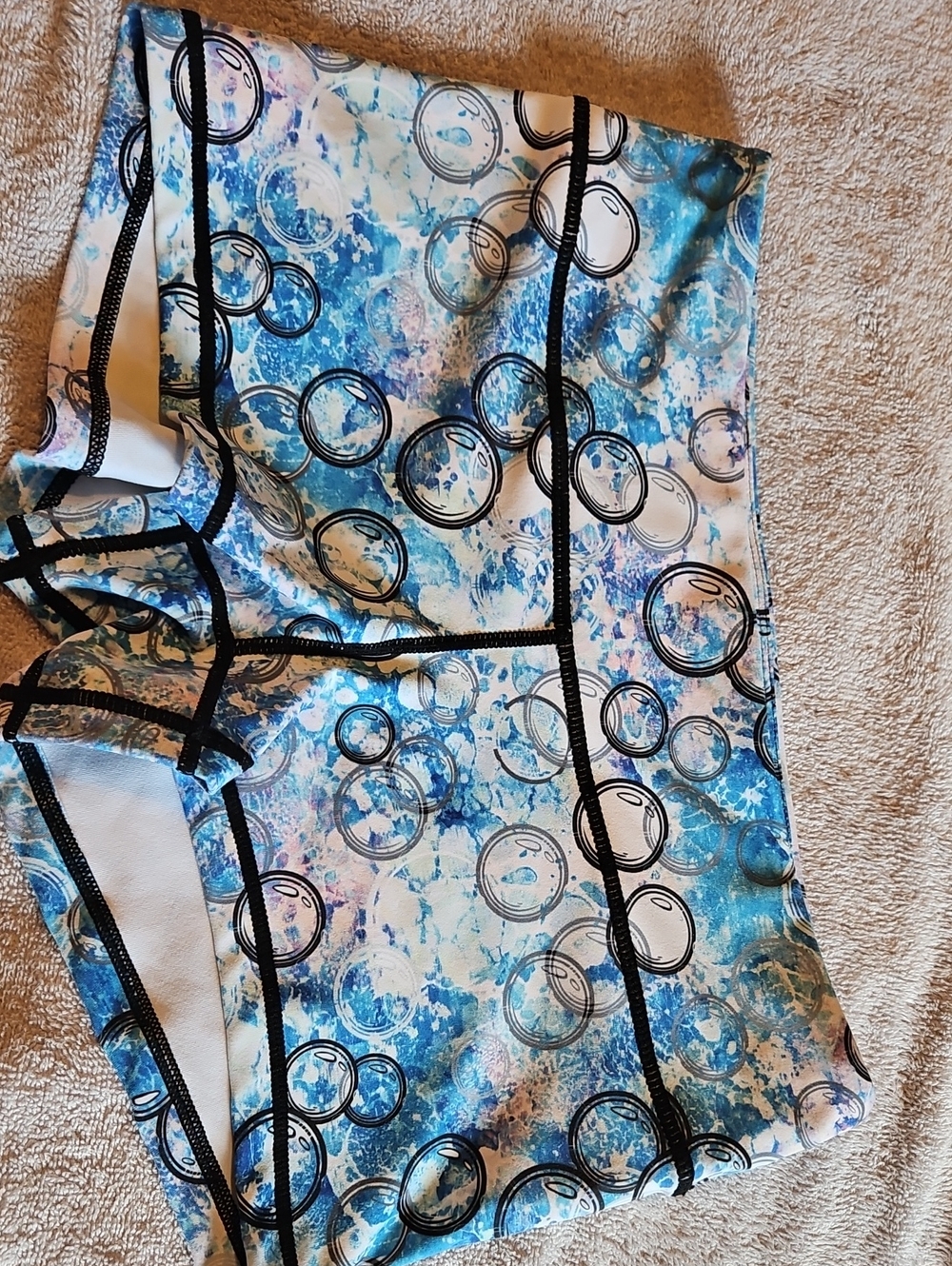 Blue Bubble Print Athletic Shorts (M)